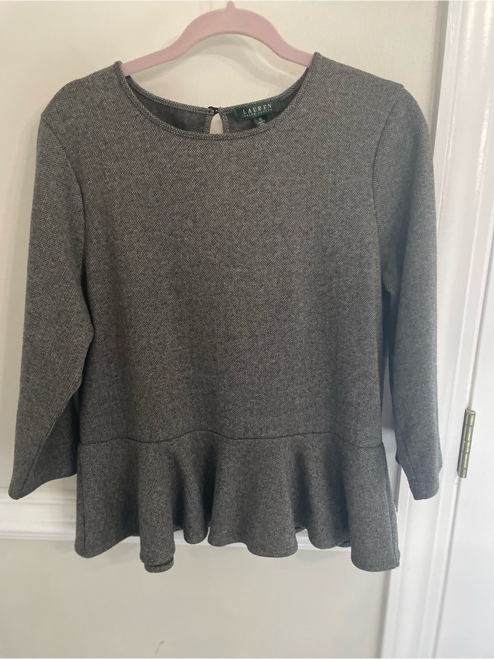 Women’s Gray Peplum Knit Top - 0715 - Picture 3 of 4